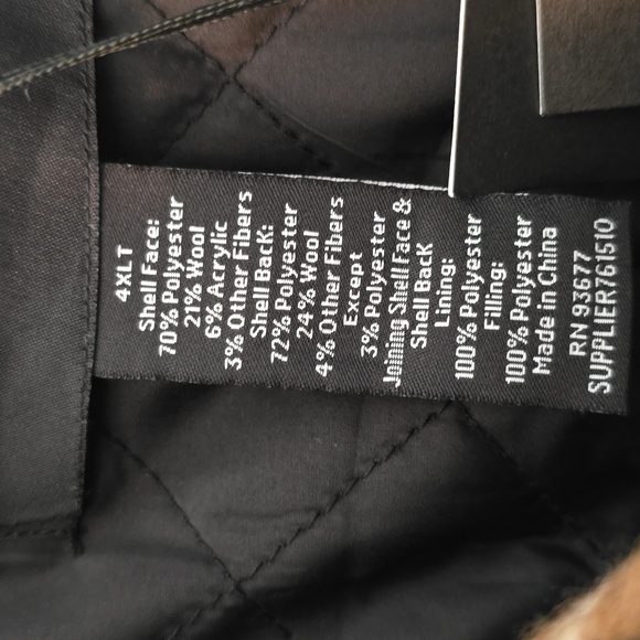 SHAQUILLE O'NEAL MENS BIG AND TALL "HONEY PLAID" FULL-ZIP JACKET COAT SIZE 4XLT - Picture 4 of 12